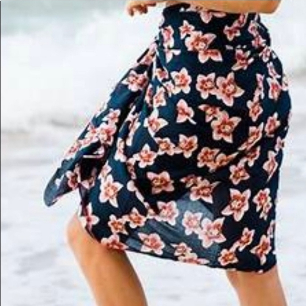 New acacia swimwear isle kuau pareo sarong orchid print nwt tropical floral - Picture 5 of 11